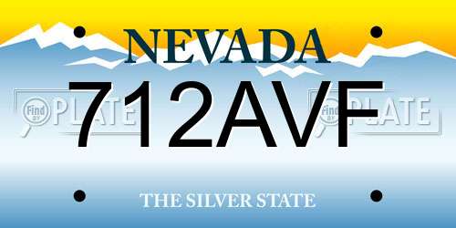 712AVF Nevada License Plate