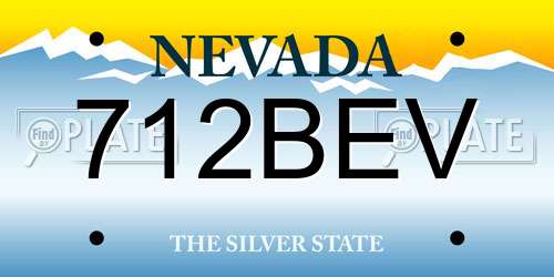 712BEV Nevada License Plate