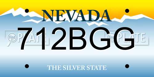 712BGG Nevada License Plate