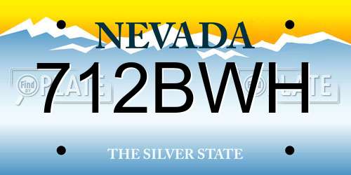 712BWH Nevada License Plate