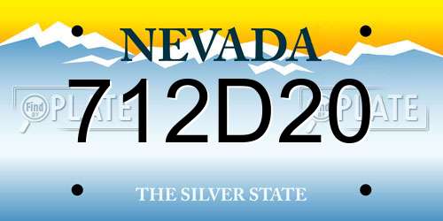 712D20 Nevada License Plate