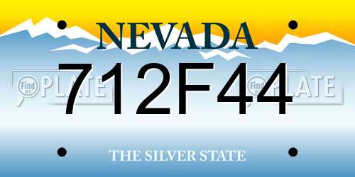 712F44 Nevada License Plate