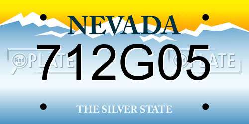 712G05 Nevada License Plate