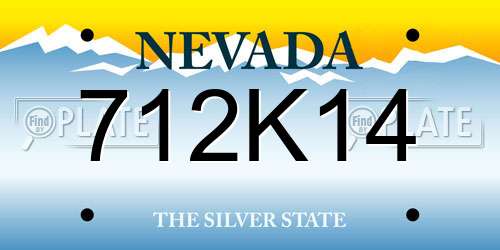 712K14 Nevada License Plate