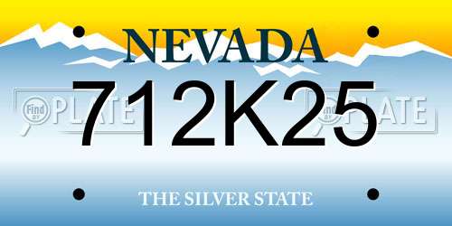 712K25 Nevada License Plate