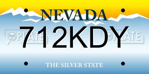 712KDY Nevada License Plate