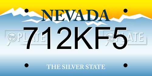 712KF5 Nevada License Plate