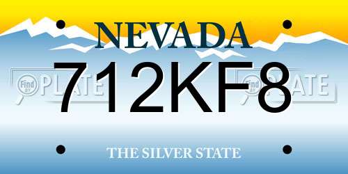 712KF8 Nevada License Plate