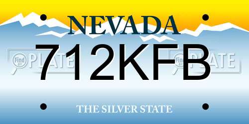 712KFB Nevada License Plate
