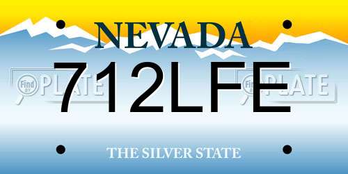 712LFE Nevada License Plate