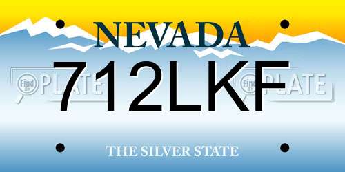 712LKF Nevada License Plate
