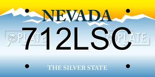 712LSC Nevada License Plate