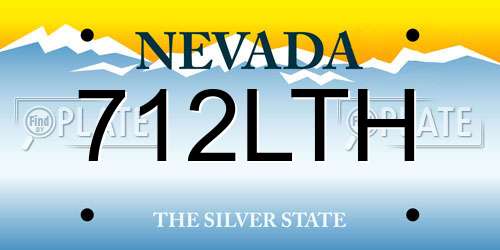712LTH Nevada License Plate