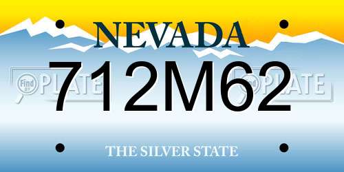 712M62 Nevada License Plate