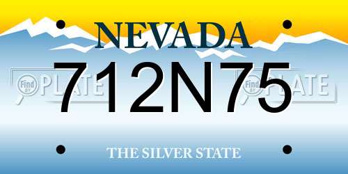 712N75 Nevada License Plate