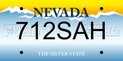 712SAH Nevada License Plate