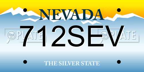 712SEV Nevada License Plate