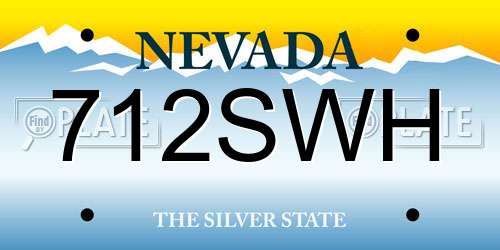 712SWH Nevada License Plate