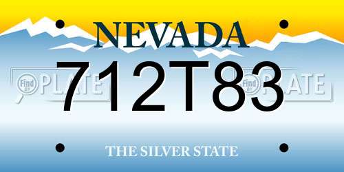 712T83 Nevada License Plate