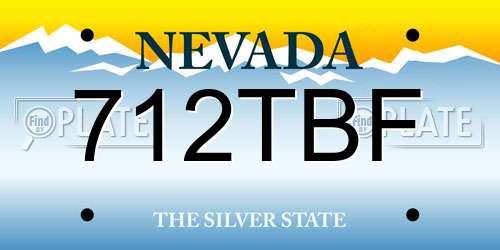 712TBF Nevada License Plate