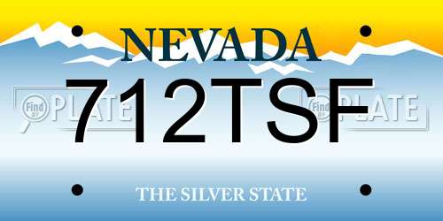 712TSF Nevada License Plate