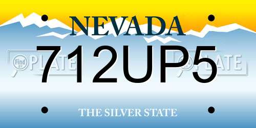 712UP5 Nevada License Plate