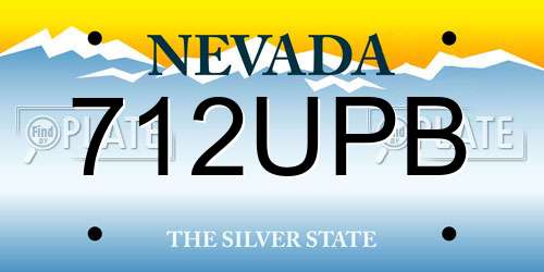 712UPB Nevada License Plate