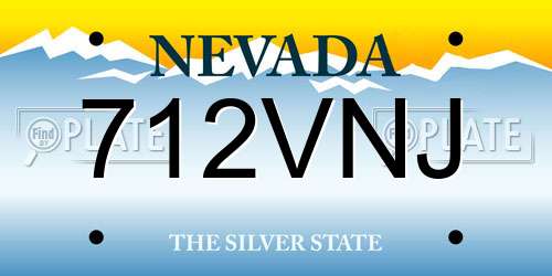 712VNJ Nevada License Plate
