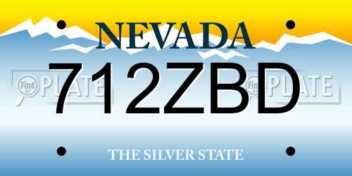 712ZBD Nevada License Plate