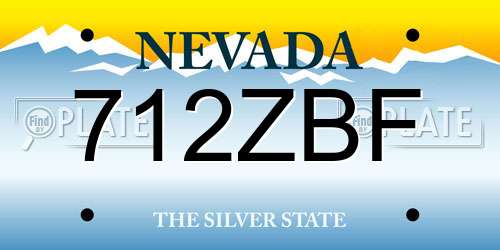 712ZBF Nevada License Plate