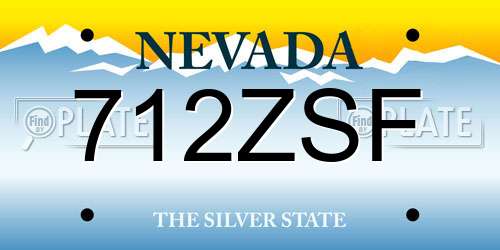 712ZSF Nevada License Plate