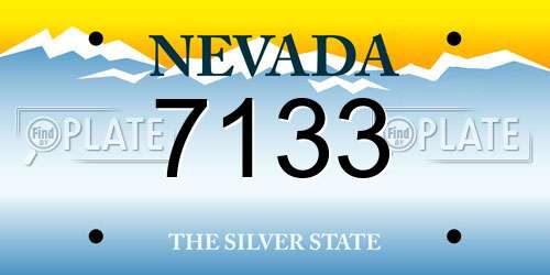 7133 Nevada License Plate