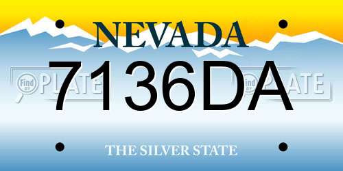 7136DA Nevada License Plate