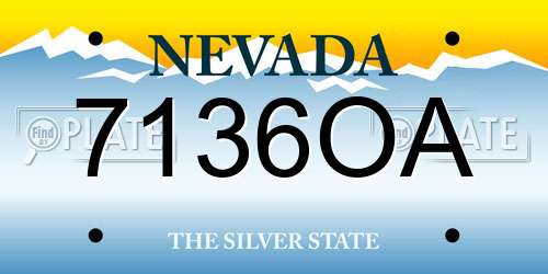 7136OA Nevada License Plate