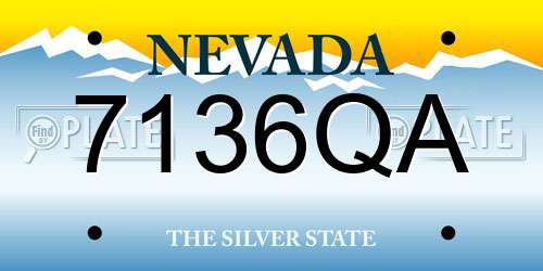 7136QA Nevada License Plate