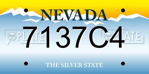 7137C4 Nevada License Plate