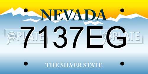 7137EG Nevada License Plate