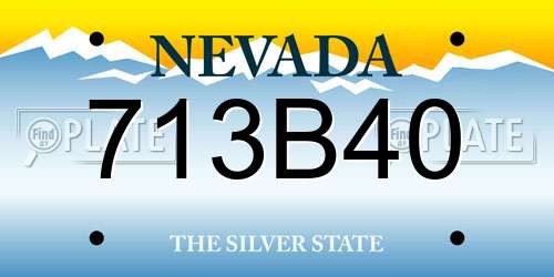 713B40 Nevada License Plate