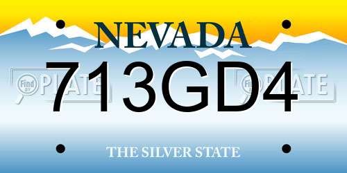 713GD4 Nevada License Plate