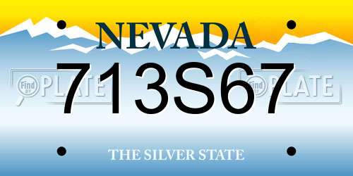 713S67 Nevada License Plate
