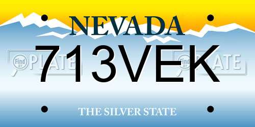 713VEK Nevada License Plate