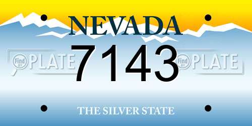 7143 Nevada License Plate