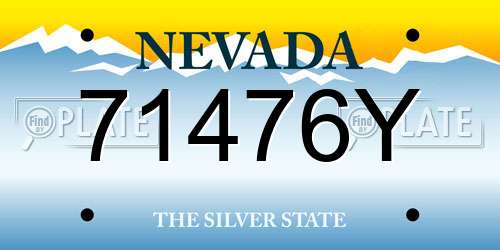 71476Y Nevada License Plate