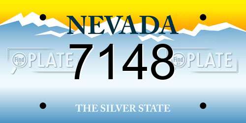 7148 Nevada License Plate
