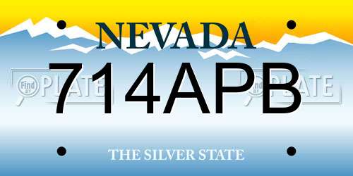 714APB Nevada License Plate