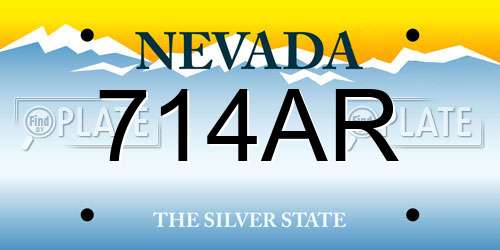 714AR Nevada License Plate