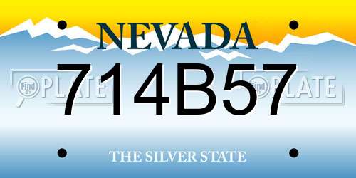 714B57 Nevada License Plate