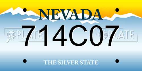 714C07 Nevada License Plate