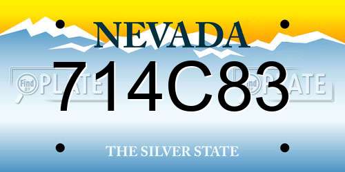 714C83 Nevada License Plate