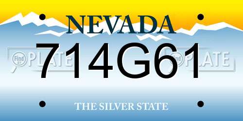 714G61 Nevada License Plate